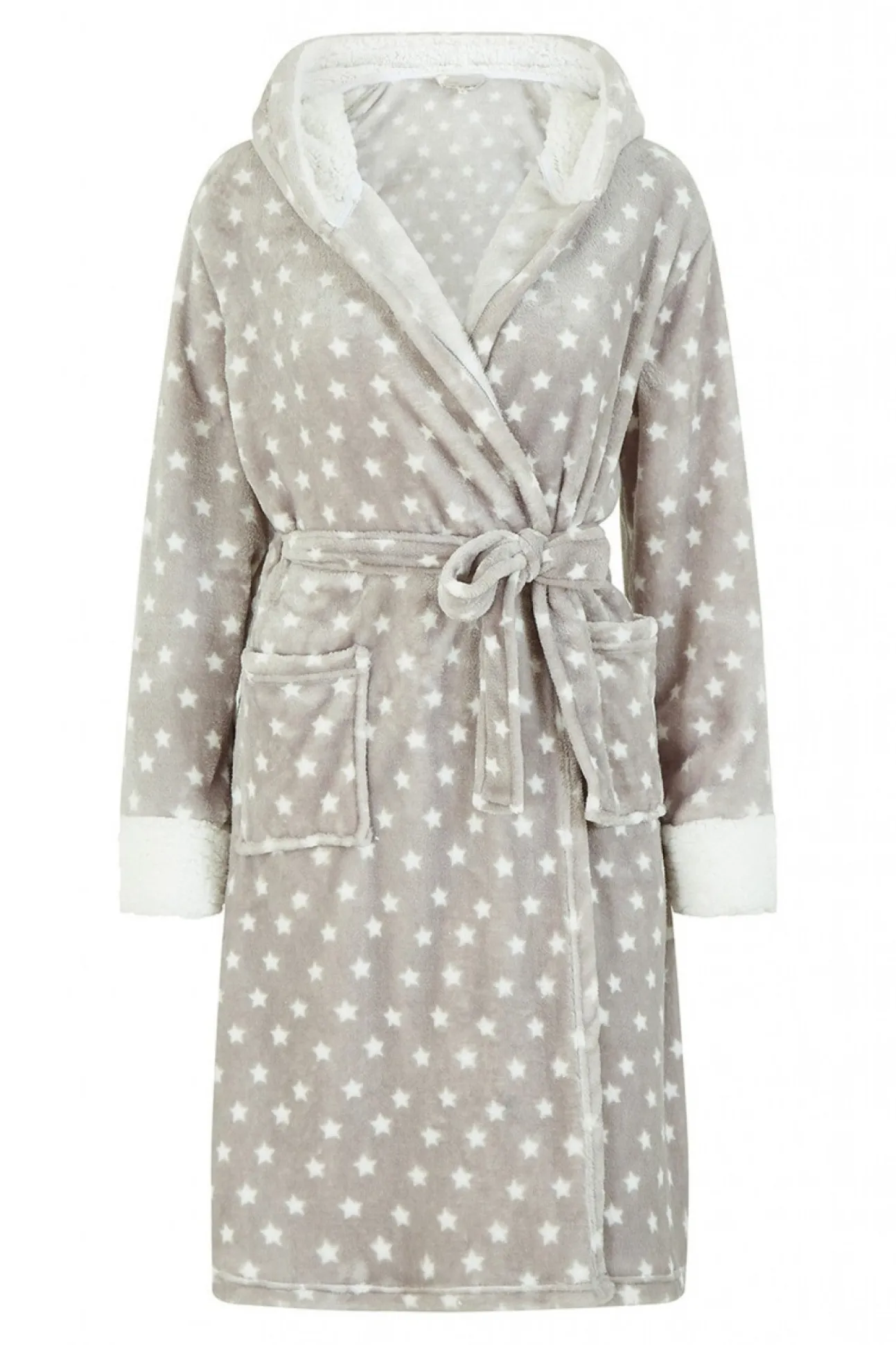 Women Yumi Star Print Fleece Dressing Gown