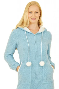 Women Yumi Teddy Bear Onesie With Pom Pom