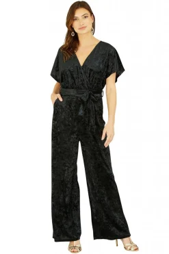 Women Yumi Velvet Kimono Sleeve Jumpsuit